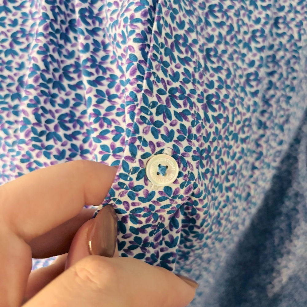 Bugatchi Men's Button Down Blue Patterned Shirt S… - image 6